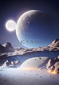 夜晚星空夜空星河背景图片_月亮天空美丽背景