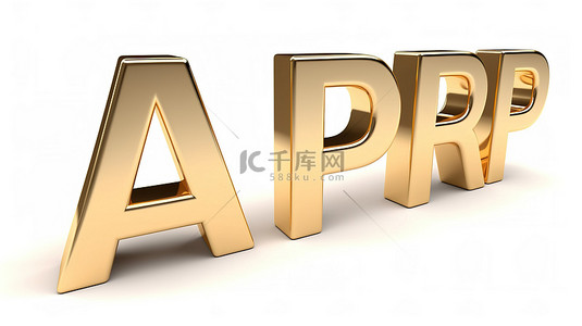 四月的四月背景图片_4 月的金色 3d 文本缩写在以 3d 呈现的白色背景上隔离