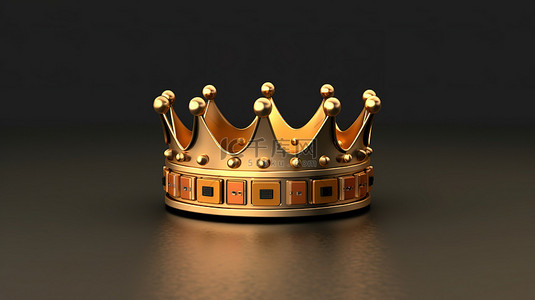 冠军加密货币国王加冕 nem 获胜者的 3D 插图渲染