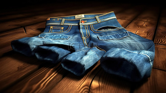 时尚牛仔背景图片_渲染的 3d 牛仔裤背景设计