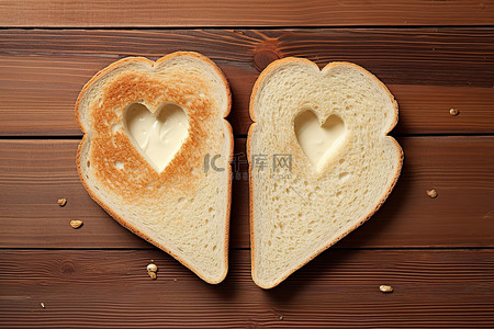 喜报书法字背景图片_喜欢木质背景黄油面包和切片面包