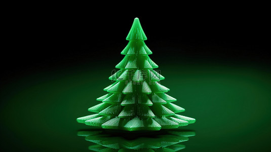 充满活力的绿色喜庆 3D 打印圣诞树展示了尖端技术
