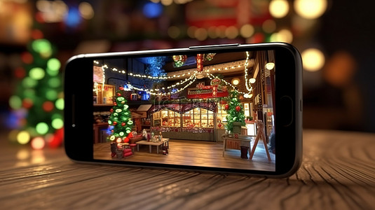 虚拟圣诞商店轻松为您所爱的人赠送 3D 渲染图像