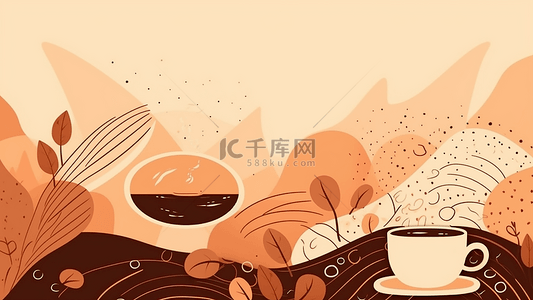 咖啡文化插画背景边框
