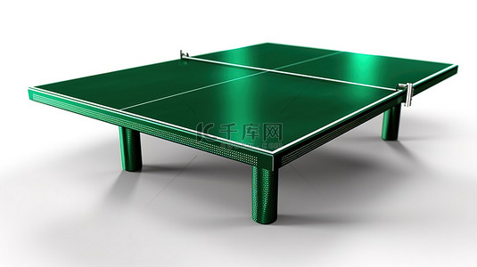 高压电网隔离网背景图片_3d 渲染绿色乒乓球桌，白色背景上隔离网