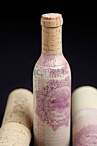 白色和紫色葡萄酒瓶角的软木塞