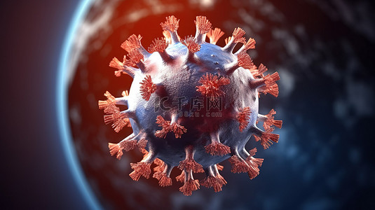 感染新冠病毒背景图片_流行病风险电晕病毒威胁的 3d 插图