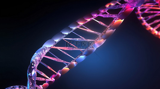 DNA 代码的孤立 3D 概念渲染插图