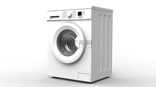 机器性能背景图片_当代白色洗衣机的 3D 渲染