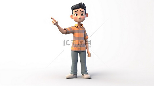少年歌行背景图片_3D 渲染中亚洲男性的独立站立姿势