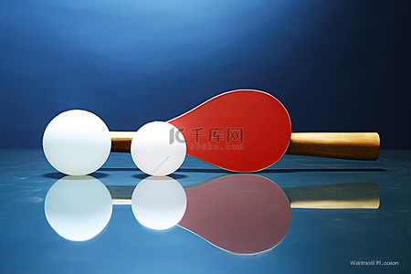 球赛背景图片_一个乒乓球拍和两个乒乓球