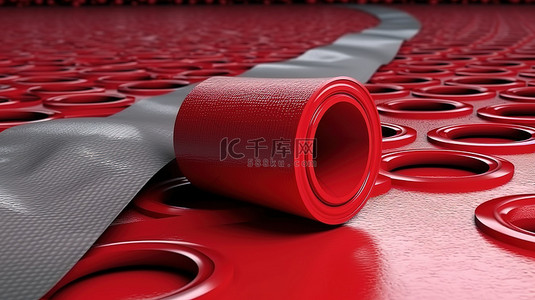 电影卷轴和红地毯的 3d 插图