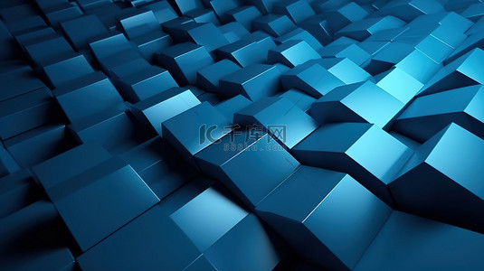 抽象建筑空间背景图片_蓝色 3D 几何背景，带有文本或产品空间和体积和创意设计