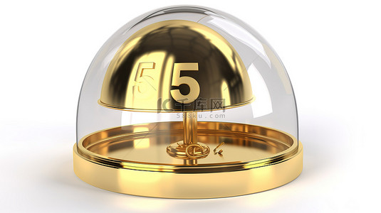 白金色数字5背景图片_带有 5 的餐厅钟形装饰的数字描绘