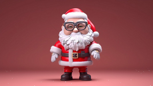 卡通圣诞老人戴上 3D 面具增添乐趣