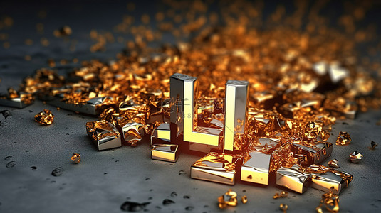 元素周期表中锂元素符号旁边的金属锂的 3D 插图，具有充足的复制空间