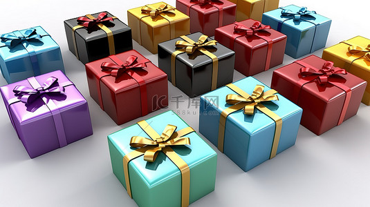 各种各样的礼物背景图片_各种各样的 3d 礼物盒