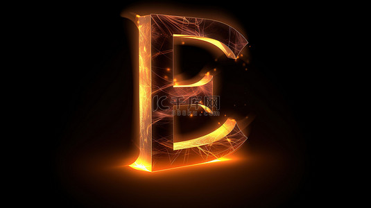 冰字母s背景图片_明亮的 e 字母 3d 渲染，用于吸引眼球的娱乐标牌