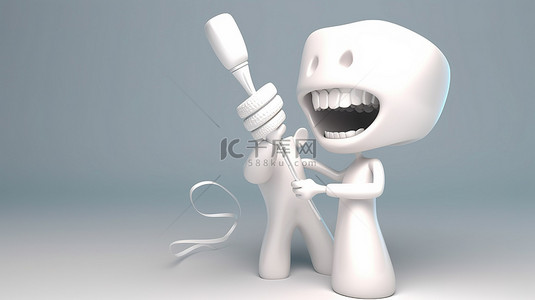 牙刷不干胶背景图片_3d 专家用电动牙刷进行牙齿卫生