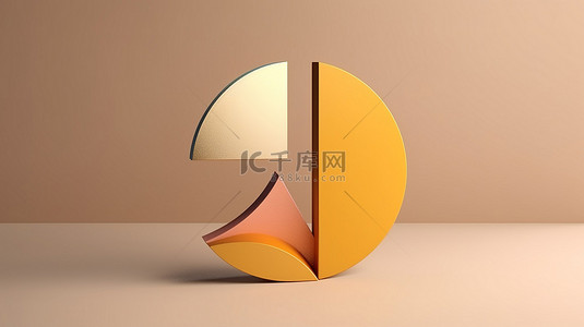 3D 渲染调色板，适合具有黄金比例形状的最小几何爱好者