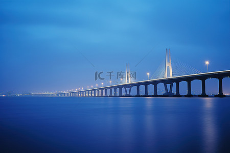 香港路灯背景图片_香港大陆和上海湾大桥