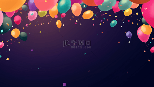 生日简单背景图片_派对气球紫色简单背景