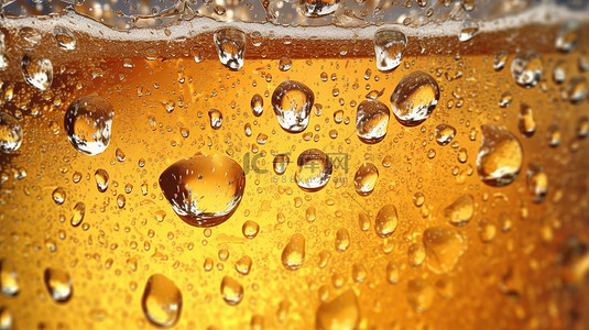 液体背景背景图片_啤酒杯 3d 纹理背景上的水珠