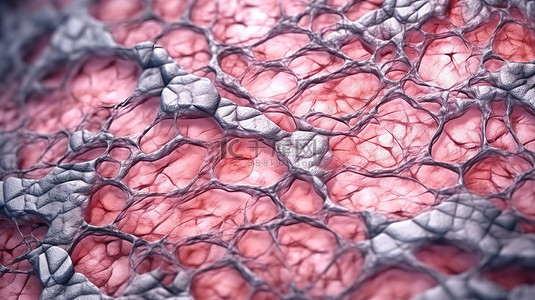 鱼鳞病皮肤细胞恶化的 3D 渲染与干性皮肤的宏观观察