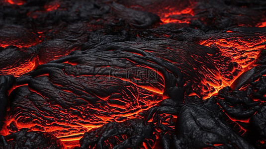 地狱十八层背景图片_火山岩纹理 3d 渲染抽象冷却熔岩背景