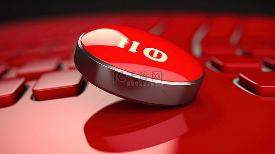 鼠标手背景图片_红色购买按钮的 3D 插图，鼠标手光标悬停在其上