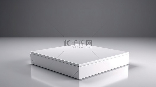 3D 渲染中的空白白色产品盒，用于促销展示