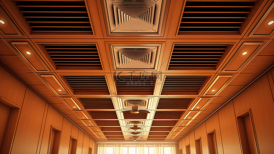 通背景背景图片_嵌入式天花板盒式空调的 3d 渲染