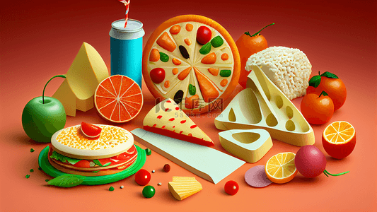 披萨比萨背景图片_美食水果披萨饮料