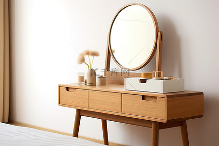 化妆镜背景图片_卧室化妆镜在木柜里