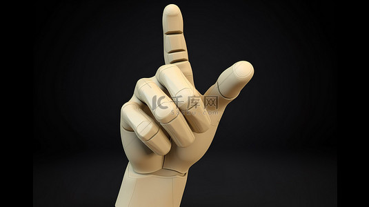 动画 3d 手袖子向右手势或单击对象