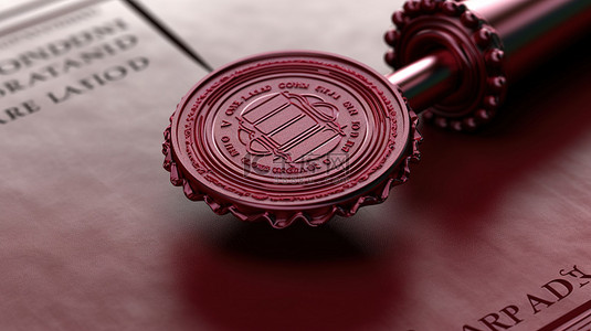 获得皇家批准的卡尔达诺加密货币签名的官方蜡封的 3D 插图