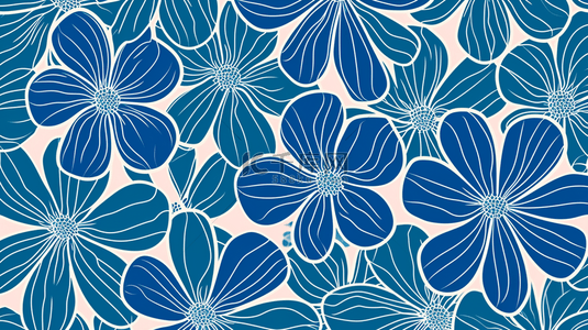 蓝色平铺简约纹理小花的背景图8