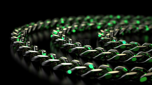 铁链背景图片_黑色背景上的绿色链 3d 模型