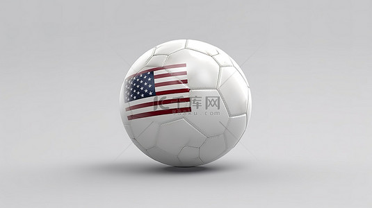 美国足球白色空白画布，为创作者提供 3D 前视图隔离渲染