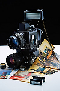 相机胶卷背景图片_带胶卷的黑色胶片 bx1000 相机