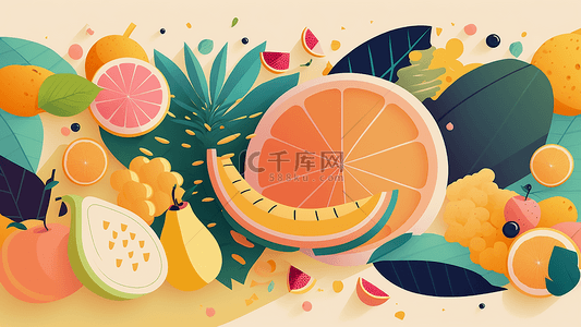 夏季零食背景图片_夏季水果食物橙子