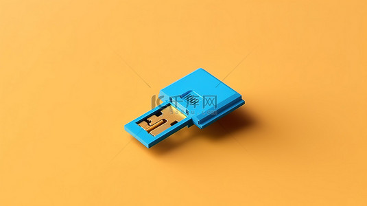 存储卡背景图片_存储卡的孤立蓝色 3D 模型