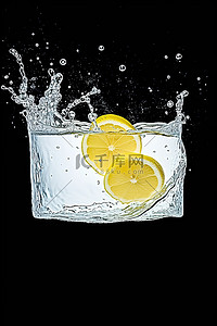 柠檬水滴背景图片_柠檬和水漂浮