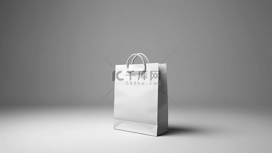 礼品兑换券钻石背景图片_无尽的白色工作室背景上纸袋的逼真 3D 资产