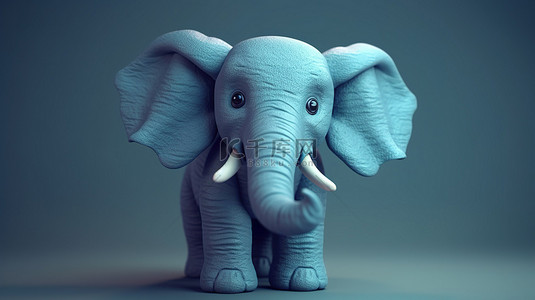 可爱的大象通过 3D 渲染栩栩如生