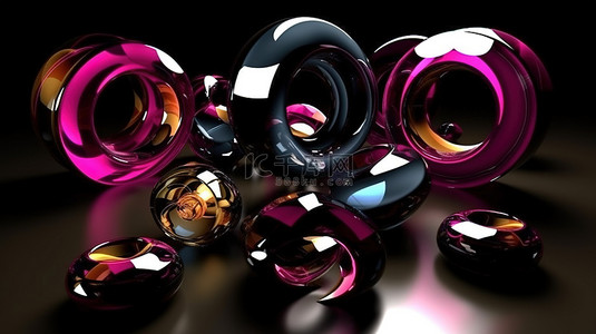 几何元素元素背景图片_抽象 3D 设计组件的集合