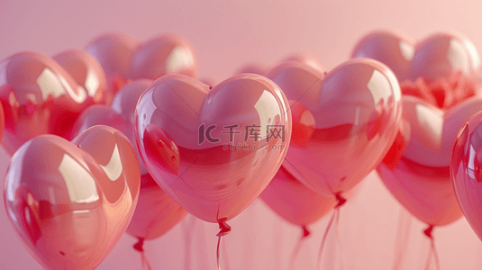 唯美漂亮粉红色儿童爱心氢气球图片7