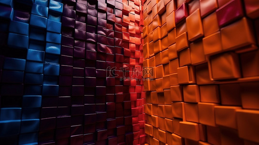 石板墙壁背景图片_红砖抽象壁纸，具有 3D 墙壁纹理彩色图案，适合时尚的墙壁装饰
