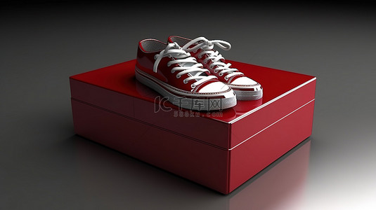 鞋盒鞋子背景图片_3D鞋盒渲染