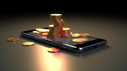 移动支付变得轻松轻松地在您的智能手机上支付账单与 3D 渲染插图